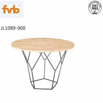 Fashion Geometrical Metal Bone Wood Top Coffee Table