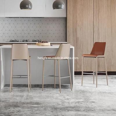 Modern Design Leisure Furniture Metal Stools Steel Base Back Bar Chair