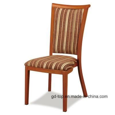 Top Furniture Classy Wood Look Round Back Metal Dining Chair