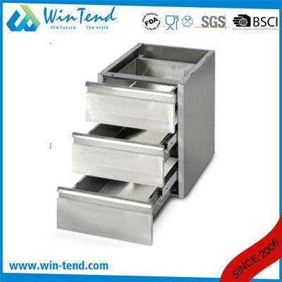 Kitchen Movable Stainless Steel Worktable Drawer Cabinet Without Cover