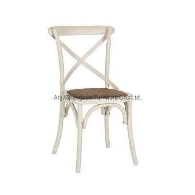Hot Selling Cross Back Wood Modern Rattan Garden Furniture Dining Chair (ZG16-035)