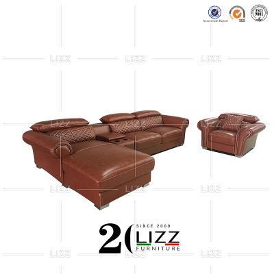 Modern Leisure Design Wholesale Price L Shape Italian PU Leather Sofa Set for Home Room Furniture
