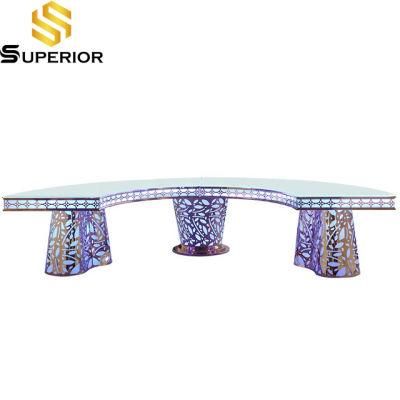 Wholesale Custom Stainless Steel Furniture LED Lluminated Wedding Table