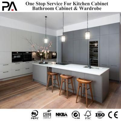 PA New Arrivals Home Improvement Light Grey Cocina Flat Pack Furniture Modern Modular Kitchen Cabinets