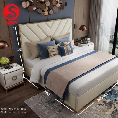 Villa Modern Bedroom Furniture Beds Chinese Furniture Home Furniture Duoble Bed (SN-Y013A)