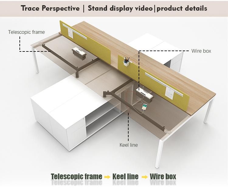 Morden Style Modern Manufacturer Furniture Frame4 Person Workstation Office Desk