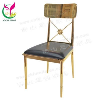 Ycx-Ss57 Foshan Modern Gold Dining Stainless Steel Wedding Chairs