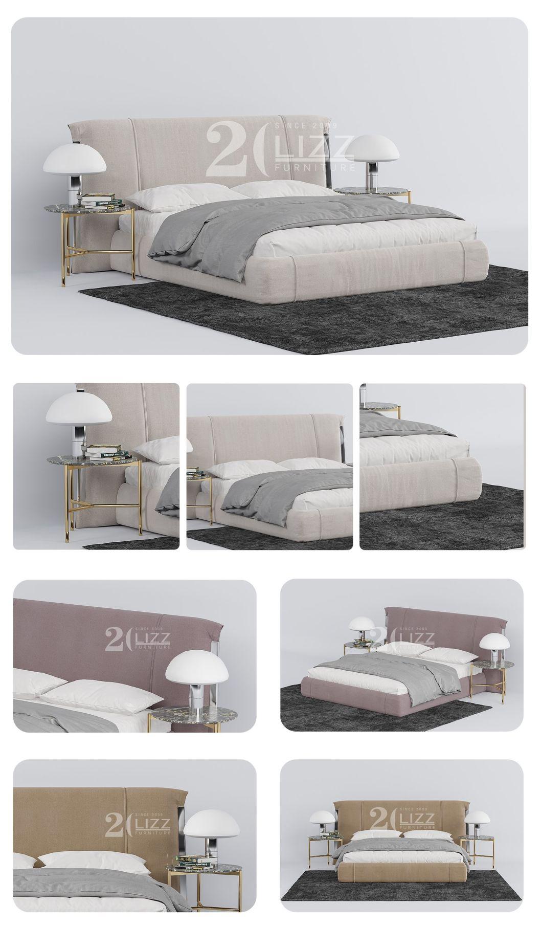 Direct Sale Modern Style Luxury Upholster Bedroom Room Furniture Italian Design Simple Fabric Bed