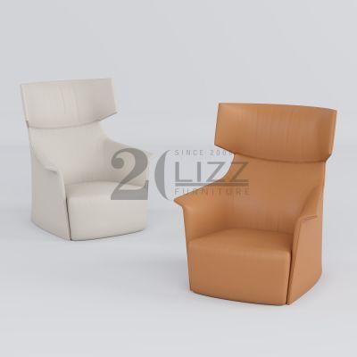 Hot Selling High End European Home Hotel Furniture Set Luxury Real Leather Single Seater Sofa Chair