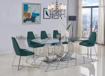 Simple Design Style Tempered Glass Dining Table