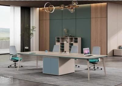 Modern MDF Wood Veneer Melamine Particle Board Finish Conference Meeting Table
