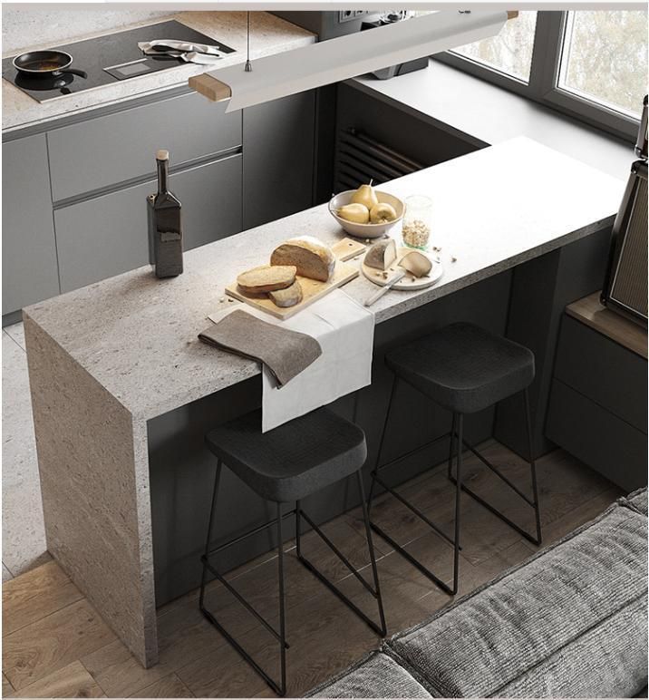 Black Lacquer White Island Modern Kitchen Furnitures