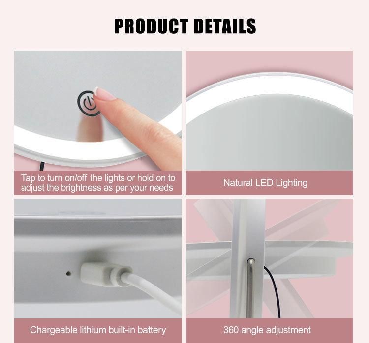 Special Design Dimmable Brightness Desktop LED Makeup Mirror with Touch Sensor