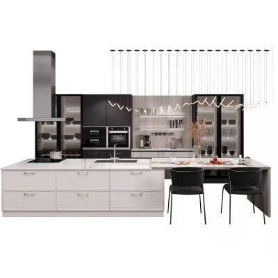 Modern Style High Gloss White Lacquer U Shape Kitchen Cabinet Kitchen Furniture