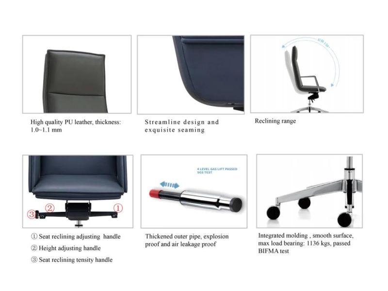 Modern Simple Comfortable Executive Reclining Ergonomic Computer Office Chairs for Sale