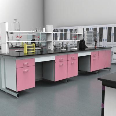 Factory Direct Sale Hospital Steel Lab Furniture with Power Supply, Wholesale Hospital Steel Lab Bench with Sink/