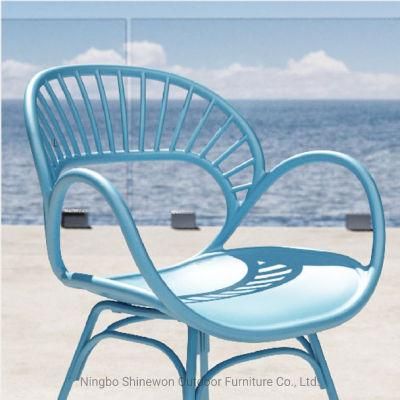 Wholesale Outdoor Furniture Modern Style Garden Furniture Greenville Plastic Chair Eco-Friendly PP Armrest Dining Chair
