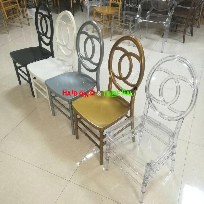 Silver Color Acrylic PC Resin Chiavari Chair Rental Dining Furniture