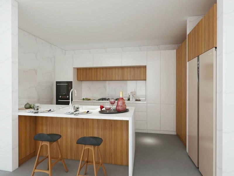 Good Price Apartment Hotel Fitted MDF Kitchen Cabinet Furniture
