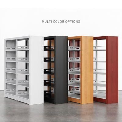 Double Sided Steel Bookshelf for Library Metal Office Book Rack Shelves/Bookcase