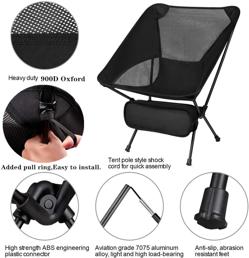 Travel Lightweight Aluminum Ground Folding Chair, Beach Chair, Camping Chair