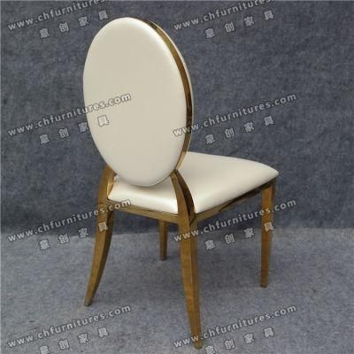 Leather Gold Stainless Steel Chair Furniture (YCX-SS26-03)