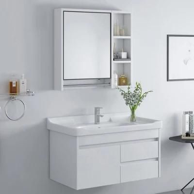 770*440 Small Bathroom Cabinet Solid Wooden White Wall Mounted Cheap