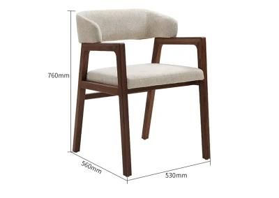 The New Fashion Solid Wood Armrest Dining Chair