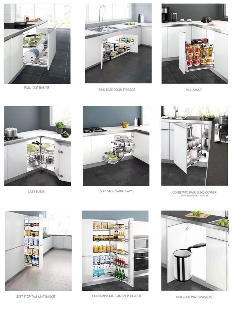 Kitchen Furniture Modern Minimalist Invisible Handle Kitchen Cabinet