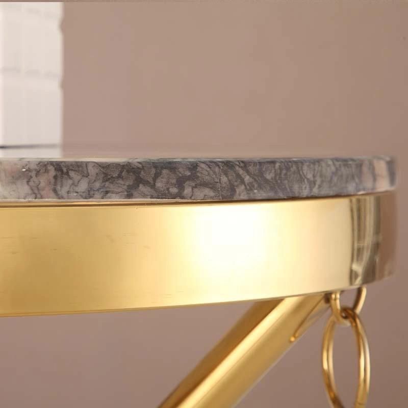 Home Furniture Stainless Steel Matt Sintered Stone Tea Table