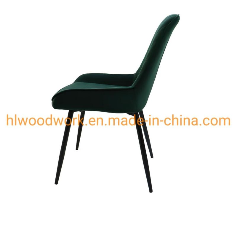 Home Furniture Modern Tufted Velvet Dining Chair for Hotel Upholstered Restaurant Chairs Modern Design Hotel Metal Restaurant Dining Banquet Event Chair