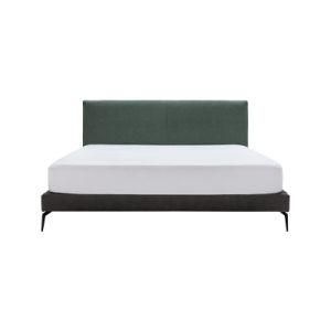 Modern New Design Green Leather Bed with Metal Base