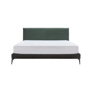 Modern New Design Green Leather Bed with Metal Base