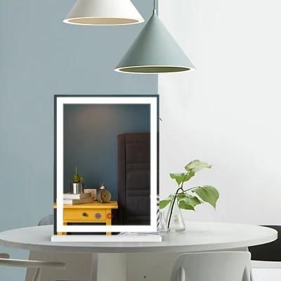Home Decorative Bathroom Wall &amp; Table LED Mirror with Detacheable MDF Stand Base