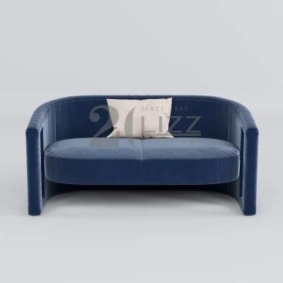 Classical Nordic Style Navy Blue Home Decoration Furniture Living Room Fabric Sofa Chair