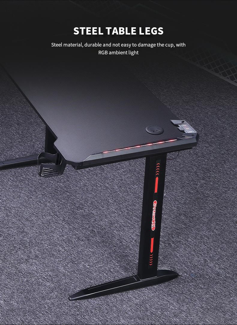 Elites Hot Sale Modern Style Black Red Bedroom PC Gaming Desk Customize Colors