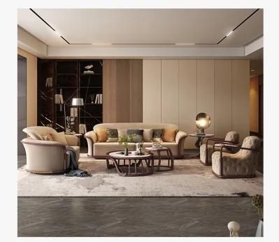 Matisse Light Luxury Style Italian Modern Minimalist Combination Solid Wood Sofa Villa Living Room Leather Sofa Furniture