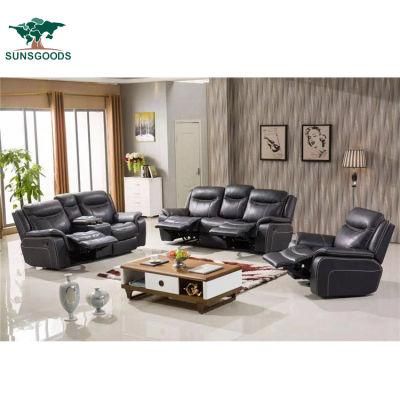 Top Grain Chaise Sectional Living Room Leisure Leather Sofa Furniture