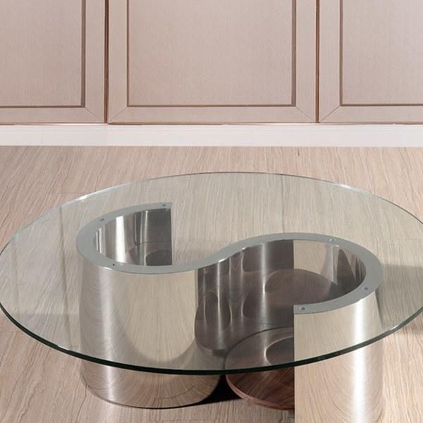 New Design S Shape Coffee Table with Glasses Top