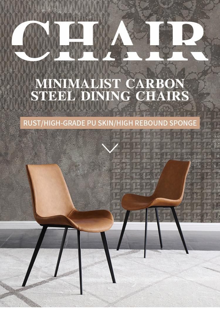 Cheap Price Restaurant Metal Base Modern Furniture Leather Dining Chairs