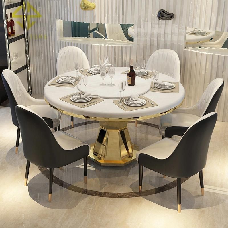 Luxury Stainless Steel Table Set for Dining Room Hotel Home Furniture