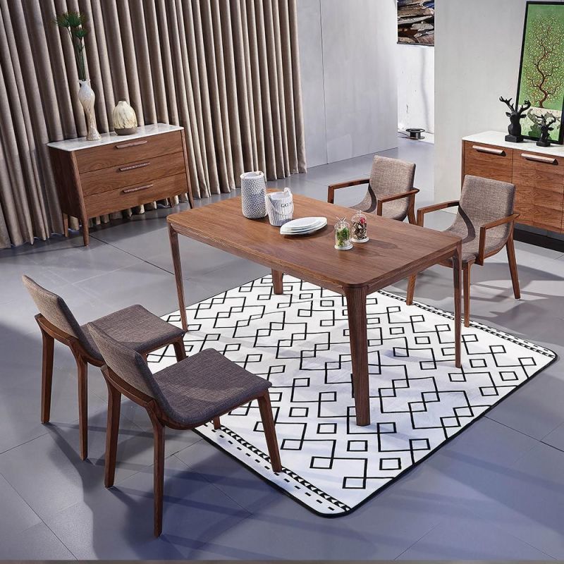 Nordic Wooden Home Furniture Fashion 6 Seater Dining Table Made in China