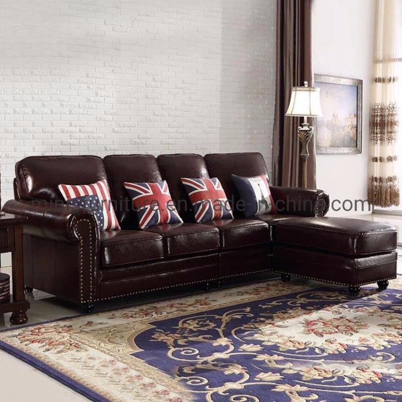 (MN-SF83) Modern Home Living Room Furniture Good Leather Latex/Sponge Sofa for Small House