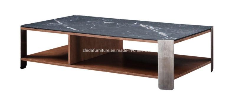 Home Furniture Living Room Black Marble Coffee Table