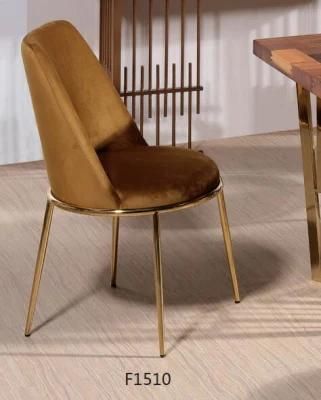 Luxury Customized Furniture Modern Dining Chair with Velvet Steel Frame for House Dining Table