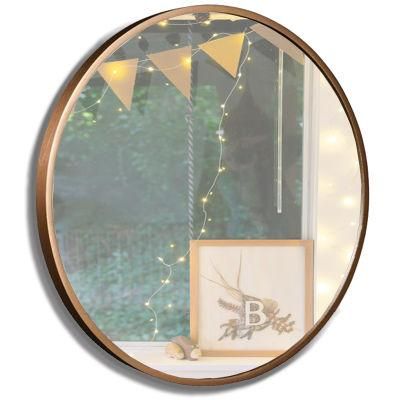 Indoor Bedroom Rose Golden Circular Mirror for Beauty Makeup