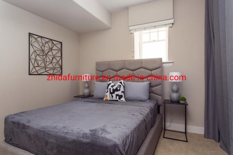 Zhida Modern Villa Apartment Living Room 3 Seaters Sofa Set Hotel Bedroom Furniture Set Double Queen King Size Fabric Bed