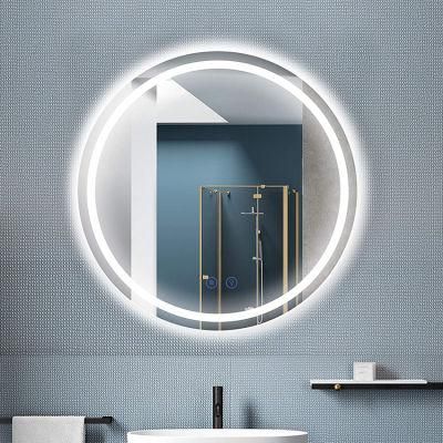 Round LED Mirror Illuminated Anti Fog LED Light Bathroom Smart Makeup Mirror Made in China