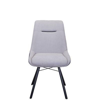 Modern Home Office Restaurant Furniture Fabric Comfortable Dining Chairs with Metal Legs