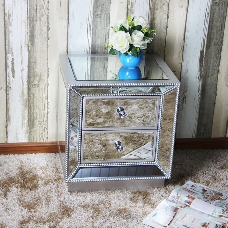 fashion Modern Design Bedside Cabinet Mirrored Furniture
